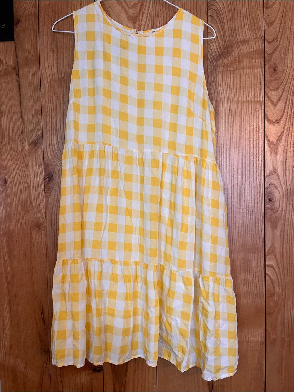 Yellow Gingham Tiered Sundress